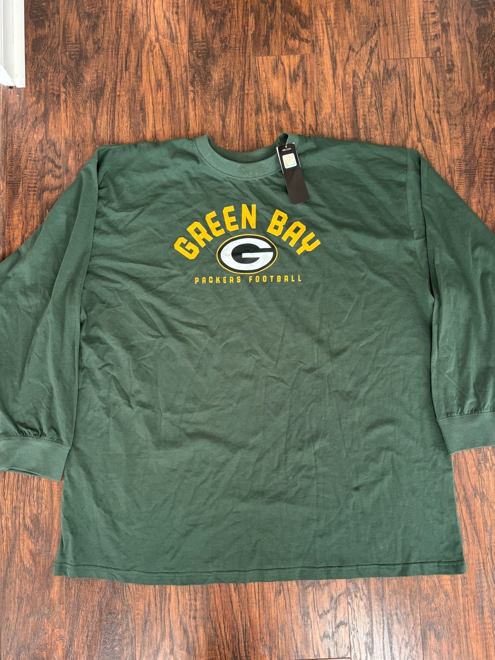 Green Bay Packers Men's Long-Sleeve Tee Green 100% Cotton Size 4XL